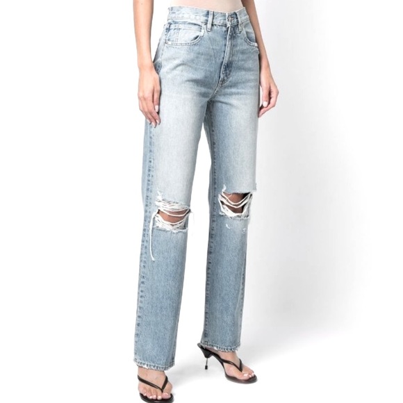 SLVRLAKE Dakota Long Time Coming distressed jeans Size 26 - Picture 2 of 16